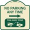 Signmission No Parking Anytime Tow-Away Zone W/ Right Arrow Heavy-Gauge Aluminum Sign, 18" x 18", TG-1818-23771 A-DES-TG-1818-23771 - alternate 1